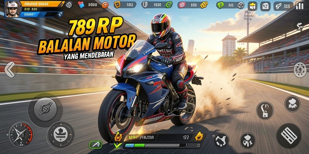 Gameplay seru dengan balapan motor yang penuh aksi.
