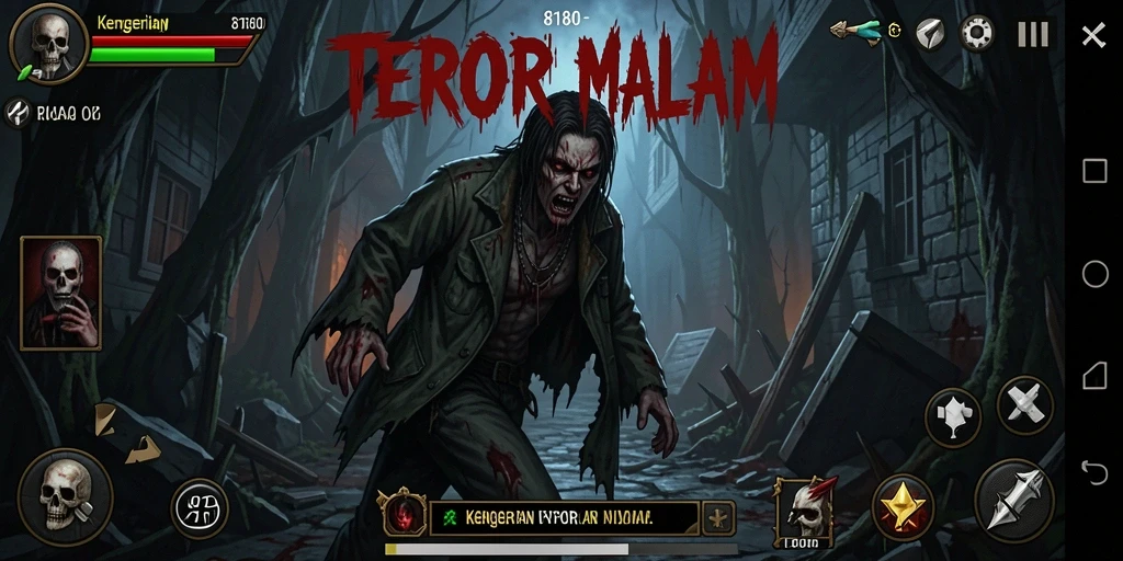 Screenshot gameplay 8180 yang memperlihatkan suasana Horror yang menegangkan.