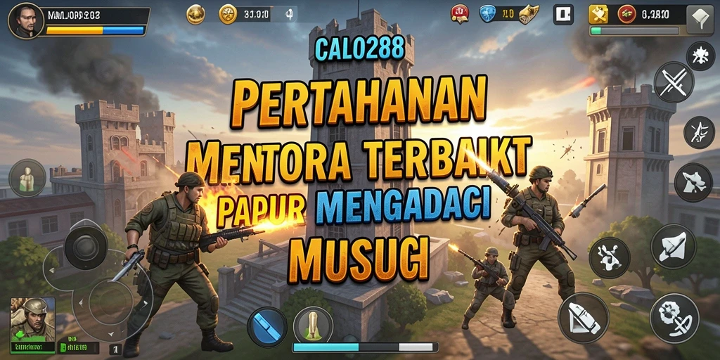 Tangkapan layar gameplay CALO288 menampilkan menara dan musuh yang beragam.