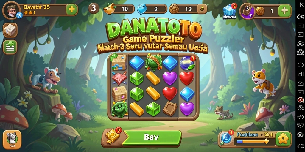 Tangkapan layar gameplay DANATOTO penuh warna dan menarik.