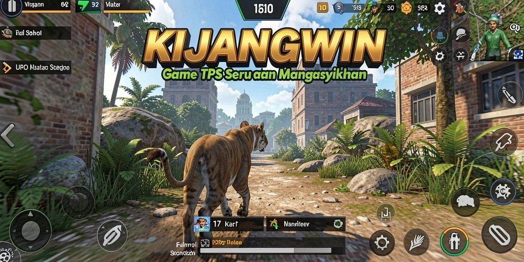 Screenshot utama KIJANGWIN menampilkan aksi seru dari gameplay TPS.