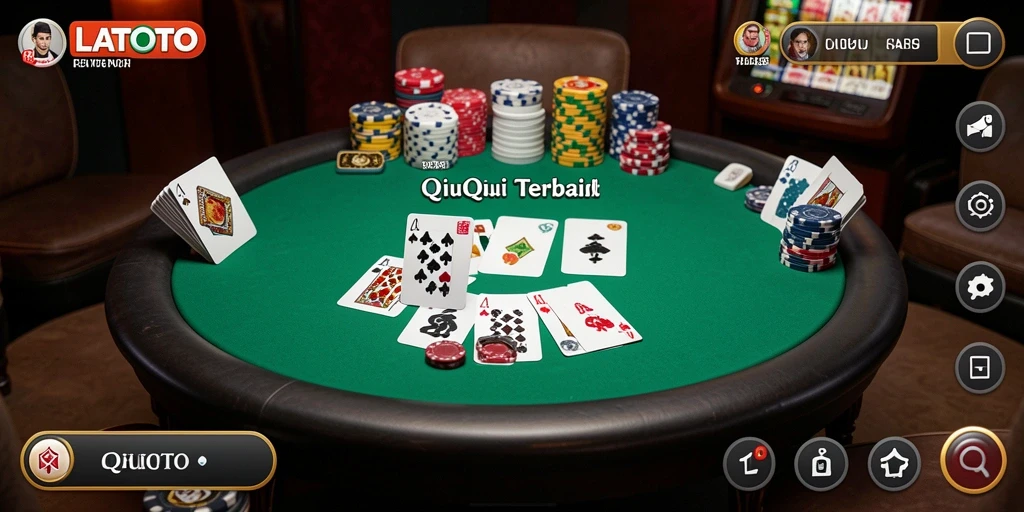 Tangkapan layar utama LATOTO menampilkan gameplay QiuQiu yang menarik.