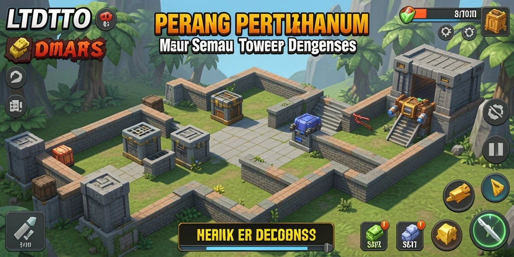Menampilkan aksi seru dalam game Tower Defense LTDTOTO.