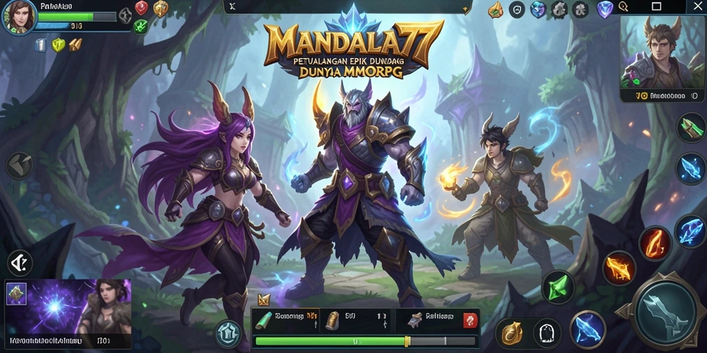 Tangkapan layar MANDALA77 menunjukkan pertempuran seru antar pemain dalam dunia MMORPG.