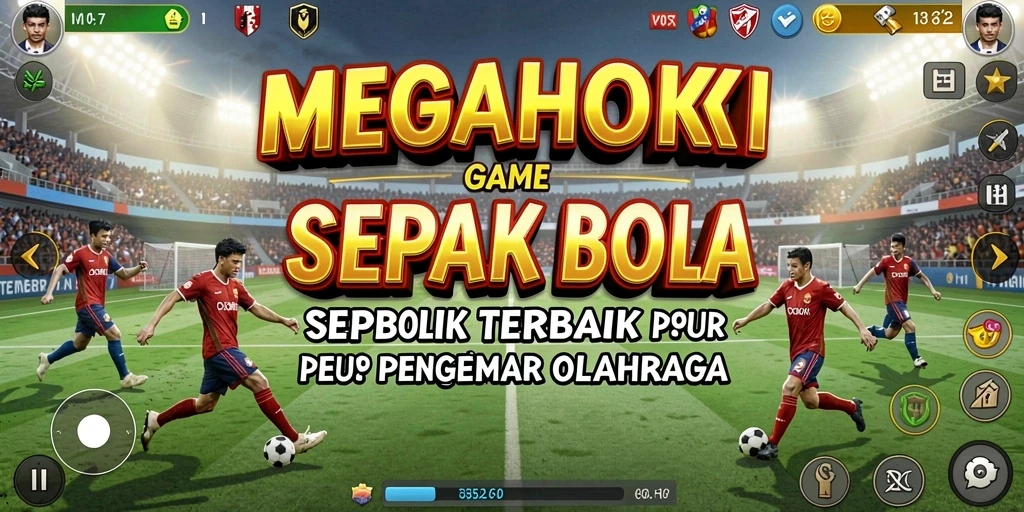 Tampilan gameplay sepak bola MEGAHOKI yang mendebarkan.