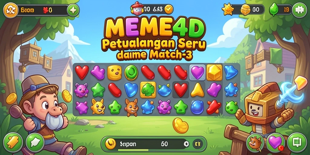 Tampilan gameplay <strong>MEME4D</strong> yang menarik dan penuh warna.