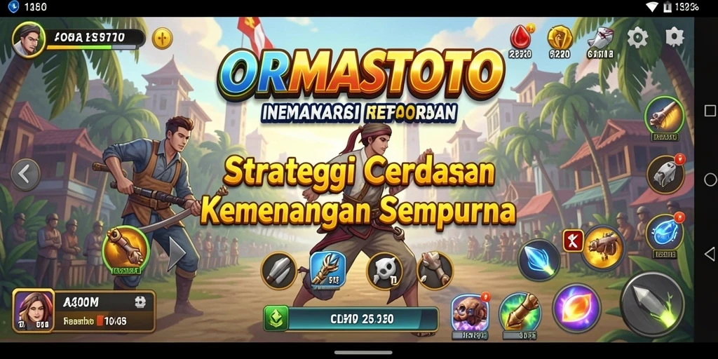 Tangkapan layar gameplay ORMASTOTO menampilkan aksi strategi yang mendebarkan.