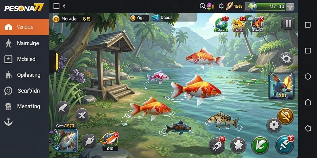Tampilan gameplay PESONA77 dengan momen memancing yang seru.