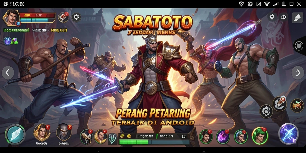 Tampilan gameplay SABATOTO dengan pertarungan yang intens dan karakter unik.