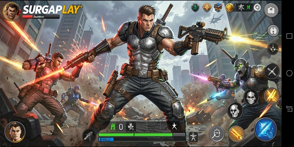 Gameplay seru SURGAPLAY dengan aksi mendebarkan.