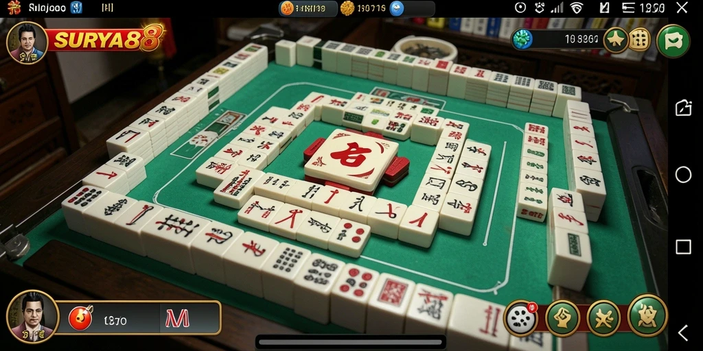 Screenshot gameplay SURYA88 yang menunjukkan keseruan bermain Mahjong.