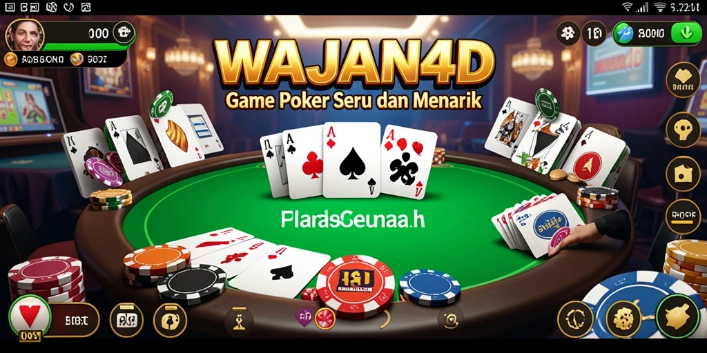 Tampilan gameplay seru di WAJAN4D dengan aksi Poker yang mendebarkan.