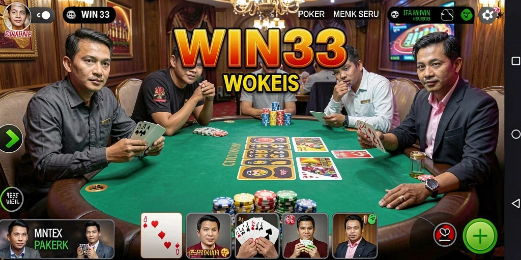 Tangkapan layar WIN33 menampilkan momen seru dalam bermain poker.